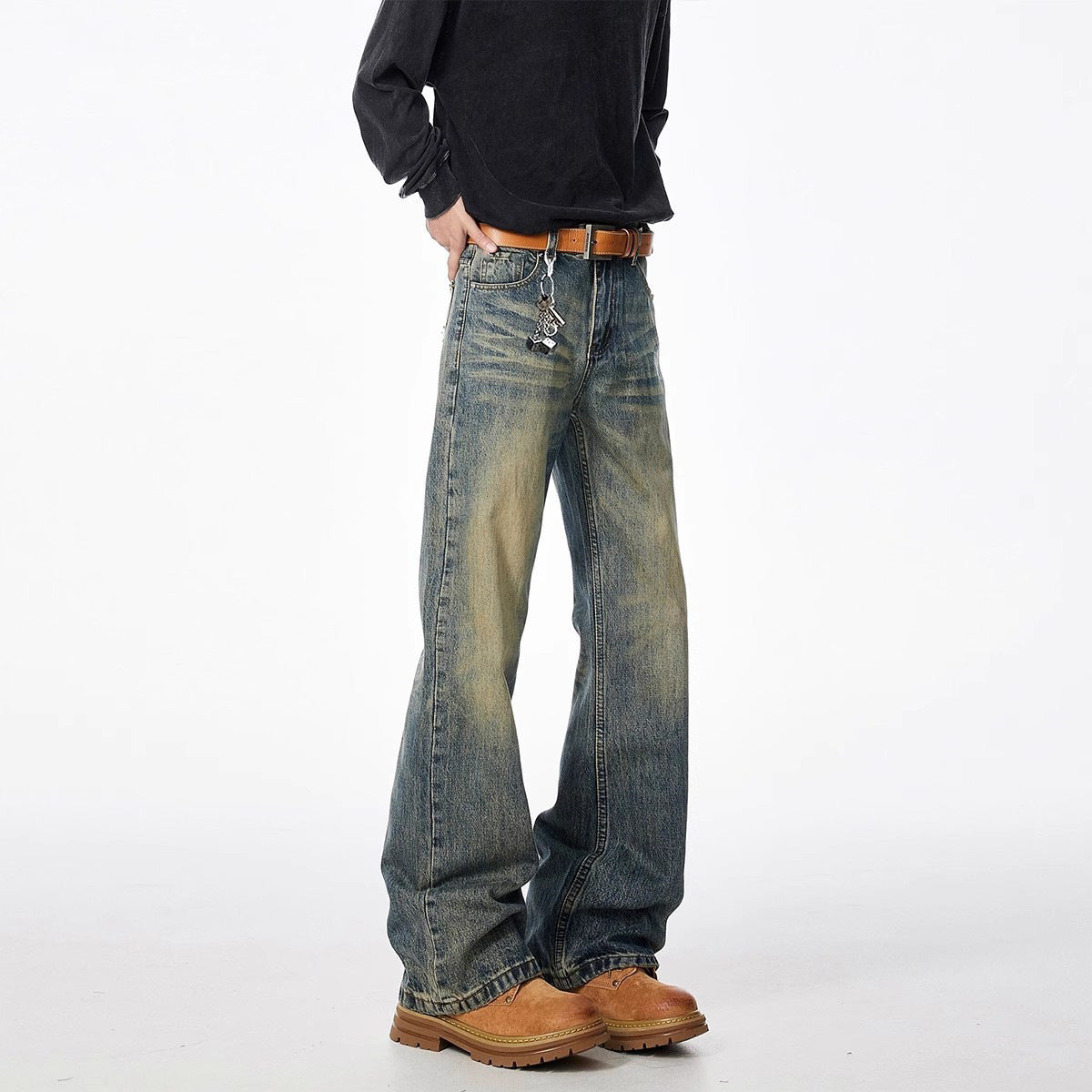 Baggy Flared Men's Vintage Blue Jeans