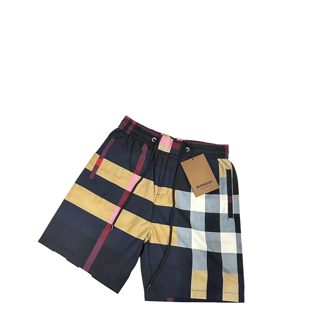 Burberry Shorts Dark Blue Plaid