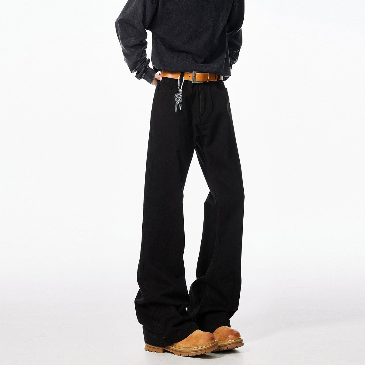 Baggy Flared Men's Black Jeans