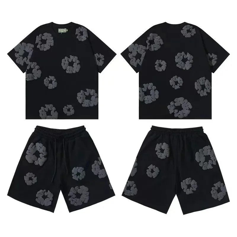 Denim Tears Monochrome Black Shorts Set