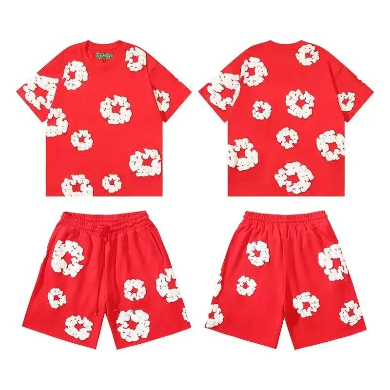 Denim Tears Red Shorts Set
